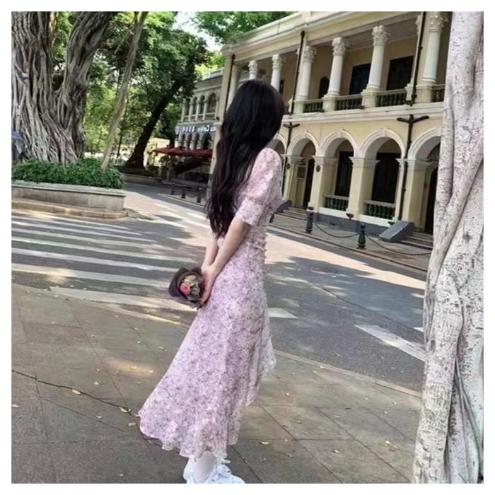 Robe longue store fluide fendue