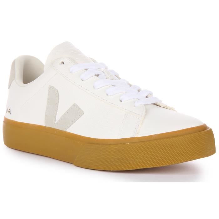 Baskets Veja Campo en cuir a lacets pour femmes Blanc gomme VEJA Confort et style