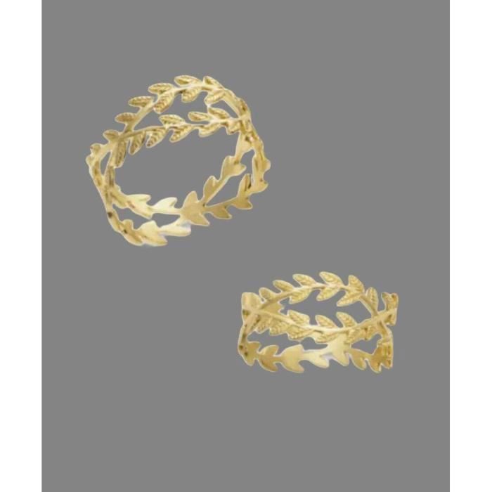 Collier Feuilles De Laurier Plaqué Or 18 Carats - Longueur 45 Cm, Diamètre 6 Mm, Livré Avec Pochette