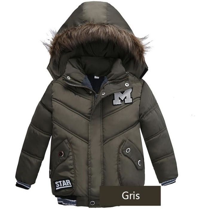 Doudoune Enfant Fille de Marque à capuche fourrure synthétique detachable  Parka fille mi-longue épaississant Manteau fille -ZS307016