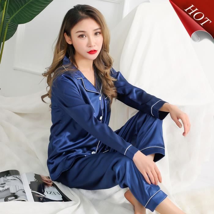 Pyjama femme long Femmes Confortable Pyjama Grande Taille 3XL 4XL
