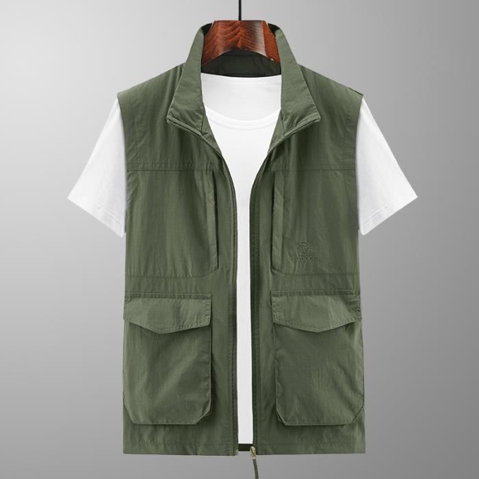 Gilet De Pêche Outdoor Homme Multi Poches - Marron Taille L Séchage Rapide
