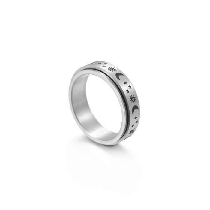 Bague 3D Géométrique Rotative En Diamants - Aide Anti-Stress, Cuivre Et Zircone, Tailles 7 à 12