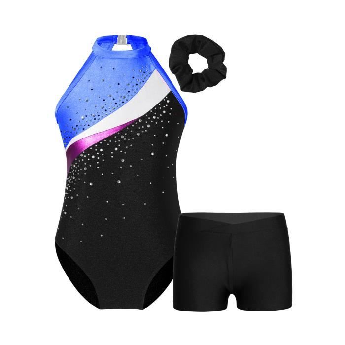 Iixpin Enfant Fille Justaucorps Gymnastique Rythmique Strass avec Short Gym  Performance Compétition 5-14 Ans - Cdiscount Sport