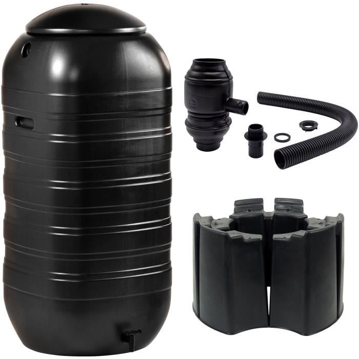 NATURE Récupérateur d'eau kit - 250 litres - Forme colonne - Traité anti-UV - Fabriqué en Europe - N