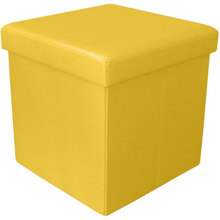 pouf coffre pliable oxford jaune
