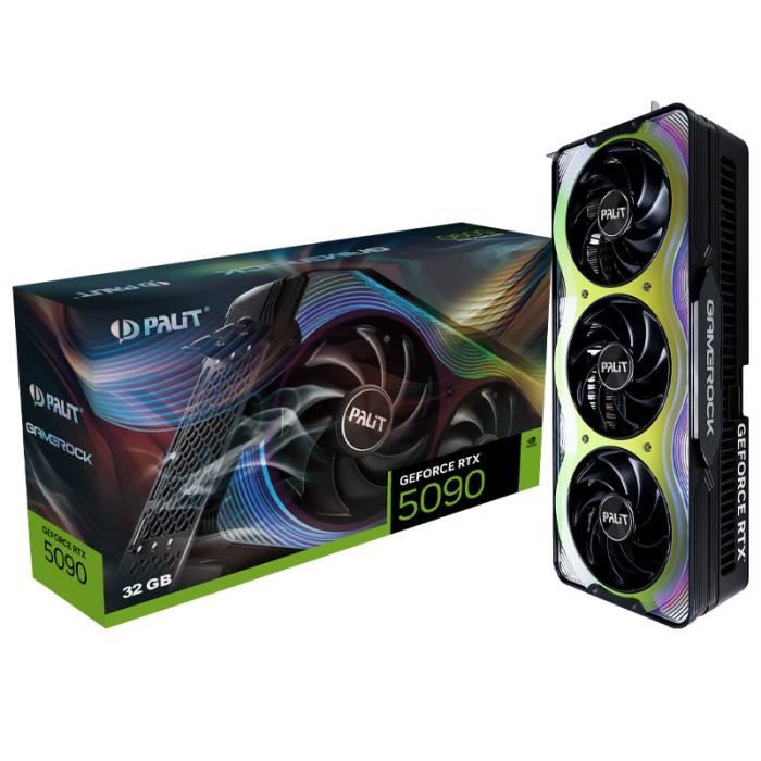 Carte graphique - Palit - GeForce RTX 5090 GameRock - 32GB GDDR7 - PCI Express 4.0 - VR Ready