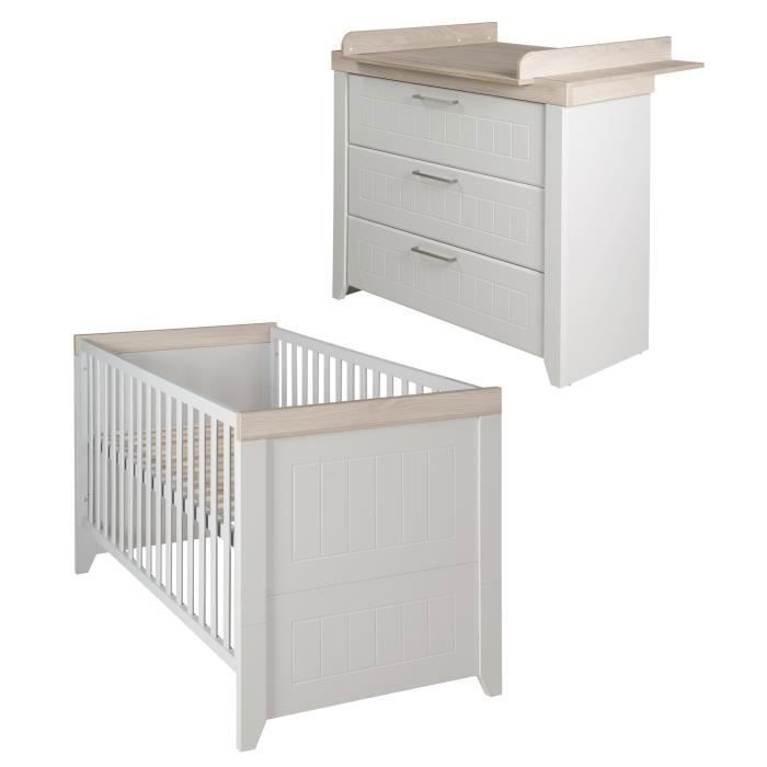 Roba Chambre Bebe Duo Helene Lit 70x140 Cm Commode A Langer Gris Clair Cdiscount Puericulture Eveil Bebe