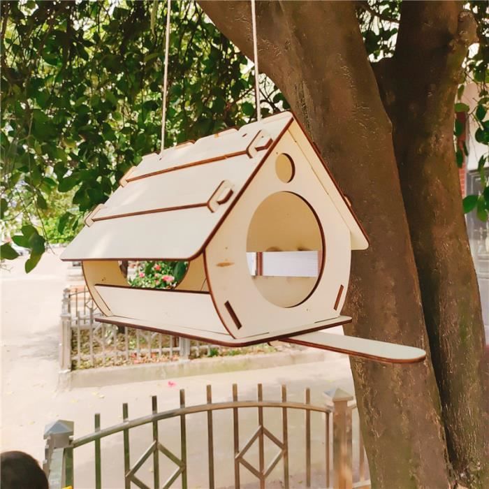 Bricolage en bois oiseaux Yard nichoir Kit maison suspendus oiseaux maison  activité amusante pour famille pour jardin extérieur