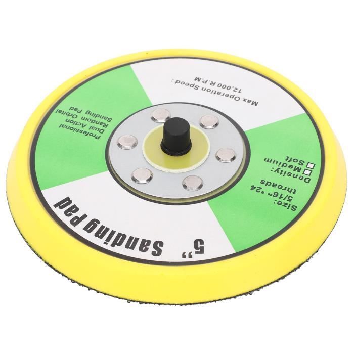 Plateau De Ponçage 125mm 8 Trous En PU Souple - Disque De Ponçage Pour Ponceuse Jaune