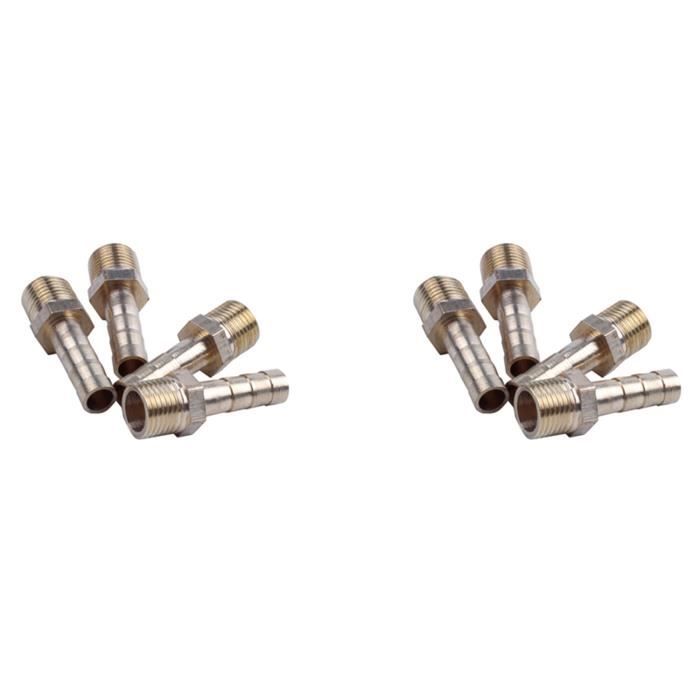 2 Raccords En Laiton M14-1.5 Mâle X 6 Mm Barbelé - Pour Tuyau Carburant, Air, Eau, Huile, Gaz