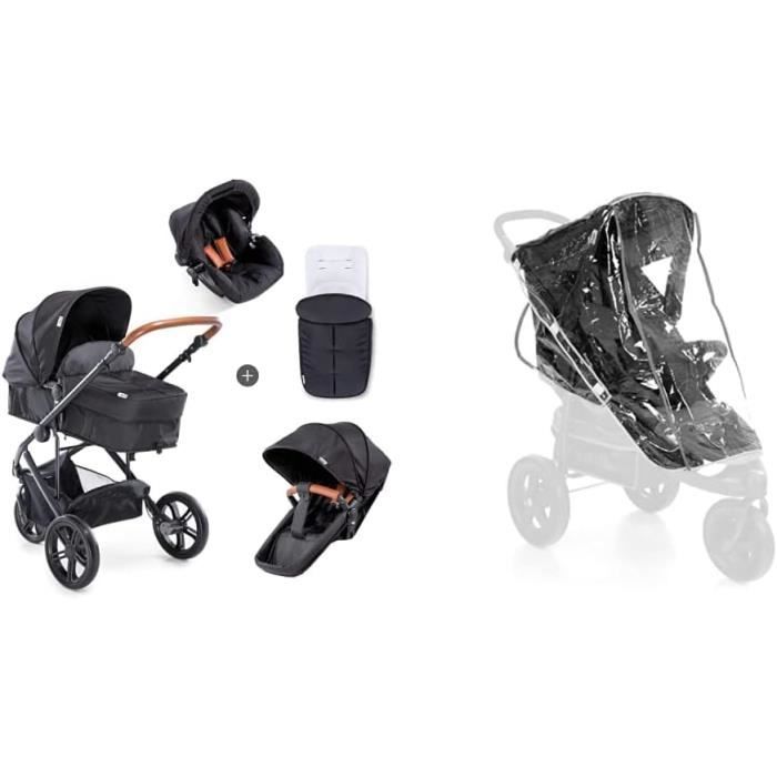 Hauck Poussette Combinee Trois Roues Pacific 3 Shop N Drive Noir Habillage Pluie Universel pour Poussette Shopper Buggy 3 185 Cdiscount Puericulture Eveil bebe
