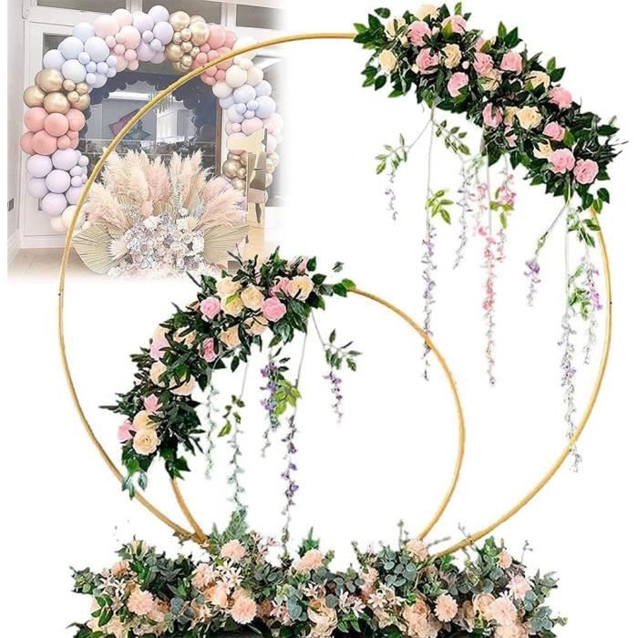 Arche De Mariage Métal 2,7x2,4 M - Structure Ronde Pour Décoration Ballons, Fleurs, Anniversaire, Événement