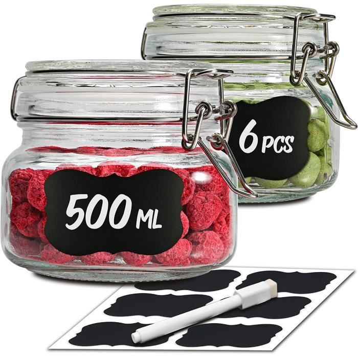 Sanbege Lot De 3 Bocaux En Verre Avec Couvercles En Liège