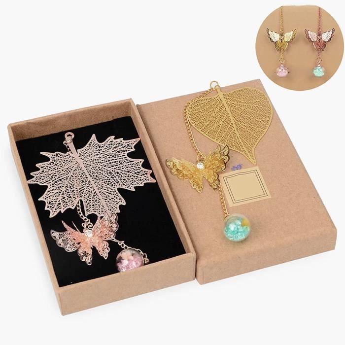 2 Ensembles De Marque Page M tal TOLOYE Feuille Pendentifs Papillon 2-ensembles-de-marque-page-m-tal-toloye-feuille-pendentifs-papillon