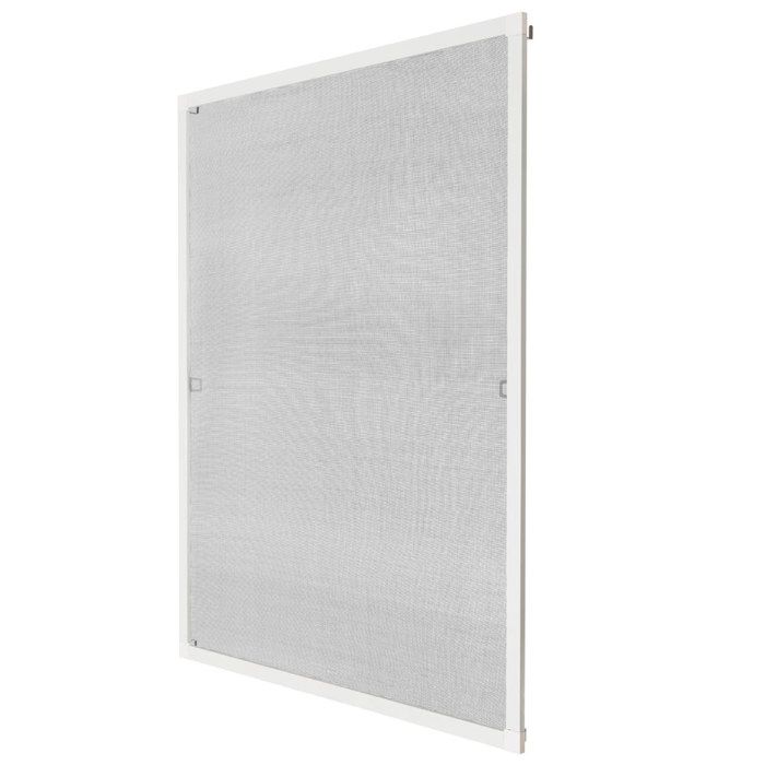 Moustiquaire Fenêtre Cadre fixe Amovible MAGNET Aimanté PVC Blanc L100 x H120 cm Anti-pollen 