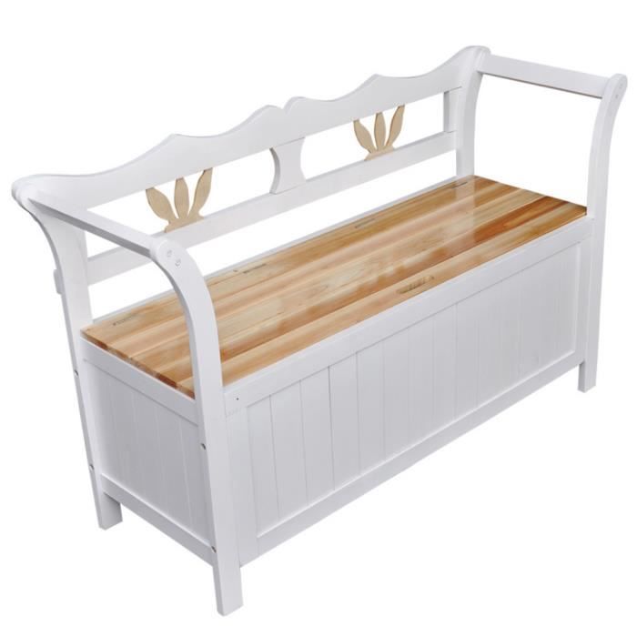 Superbe Banc De Rangement Et De Couloir En Bois Blanc Achat