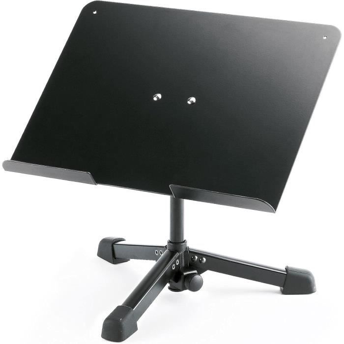 K&M 12140 Pied De Table Universel Pliable Trépied Noir - Pour Ordinateur Et Partition