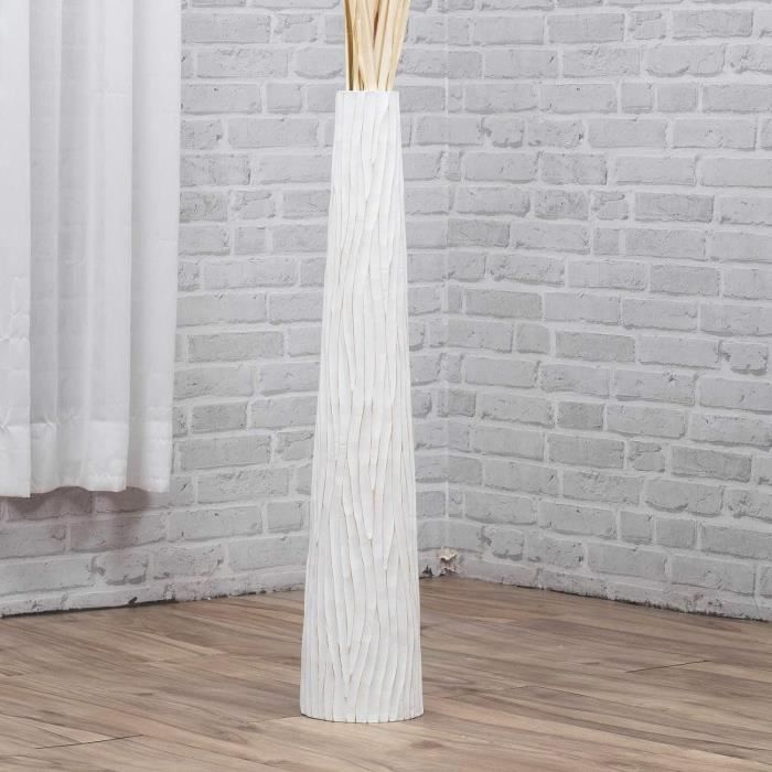 Leewadee Grand Vase Sol 70cm Bois Manguiers - Décoration Branches Pampa Noir Argentin