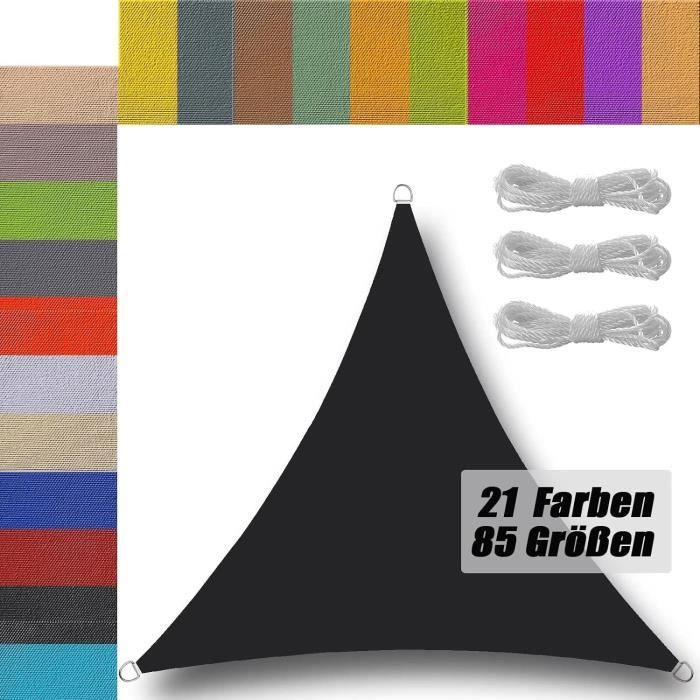 Voile D'Ombrage Triangulaire 1.6x1.6x1.6m Blanc - Protection Solaire UV98% Pour Jardin Et Terrasse