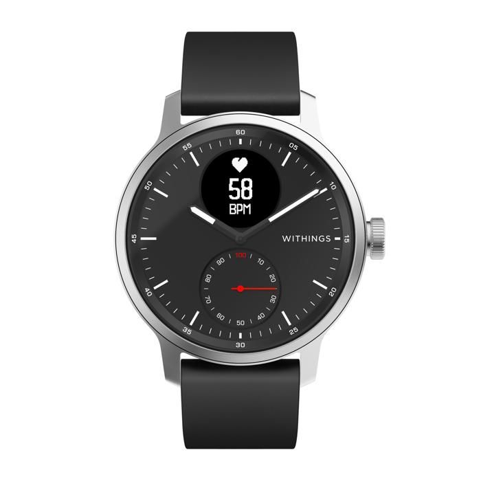 Montre connectée santé Scanwatch 42mm Blanc - ECG - Tracker d'activité avec GPS connecté, moniteur de fréquence cardiaque & sommeil