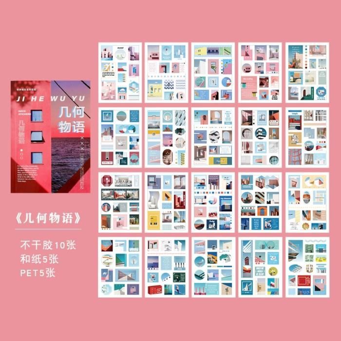 6 Paquets Fleur Autocollant Scrapbook Autocollant Décoratif