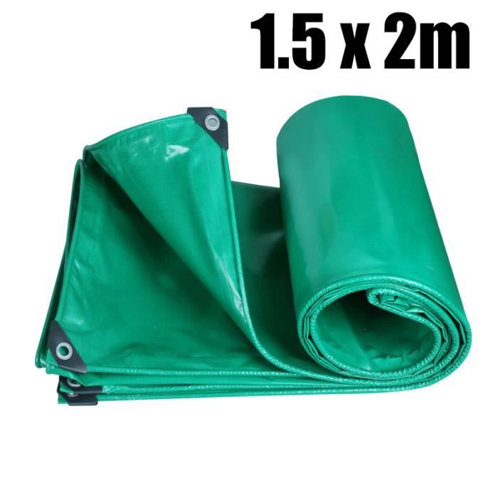 Voile D'ombrage Imperméable Rectangulaire 1.5 X 2.4 M Imperméable Toile Imperméable Résistant Aux Intempéries Pour Balcon Sans Trous à Percer, Vert Foncé