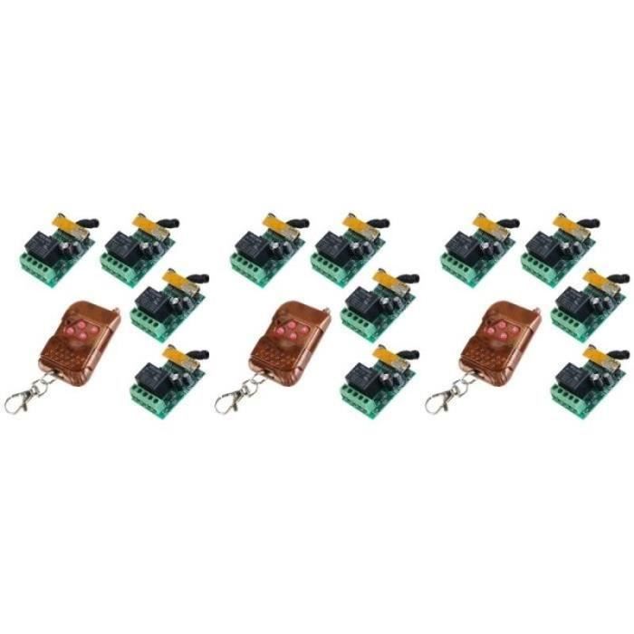 3pcs DC 6V 10A 1CH RF Relais de relais sans fil commutateur 433 MHz