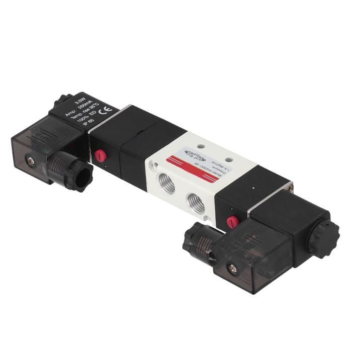 Électrovanne Pneumatique 5/3 Voies 12VDC - Modèle 4V230C-08, Taille PT1/4, Pour Systèmes Pneumatiques Industriels