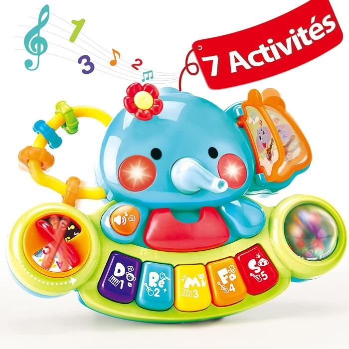 Jouet de Piano, avec 7 Aires de Jeux, Cadeau Jouet Musical Bébé, pour  Naissance Fille Garçons, Jouet Multifonction pour Enfant 1 an