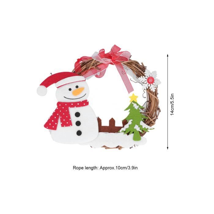 Décoration De Noël Bonhomme De Neige Assis Avec écharpe Rayée Rouge Et Verte