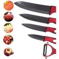 Couteau en céramique Ensemble couleur rouge poignée Peeler fruits couteaux légumes Cuisine Zirconia Noir Couteau en céramique [772]-1