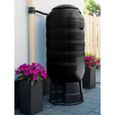 NATURE Récupérateur d'eau kit - 250 litres - Forme colonne - Traité anti-UV - Fabriqué en Europe - Noir-1