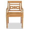 Chaises de jardin en bois de teck solide - VidaXL - Batavia - Marron - Couleur chaude - 2 personnes-1