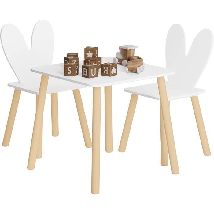 Petite table 2 chaises enfant bois fsc scandi Couleur blanc Zeller