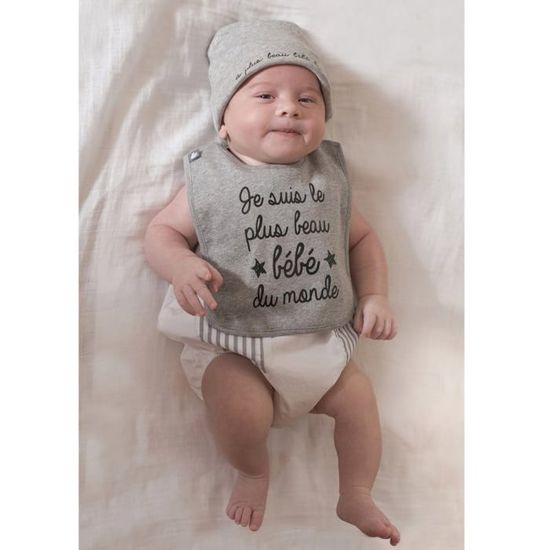 Bonnet Naissance En Coton Le Plus Beau Bebe Du Monde Cdiscount Pret A Porter