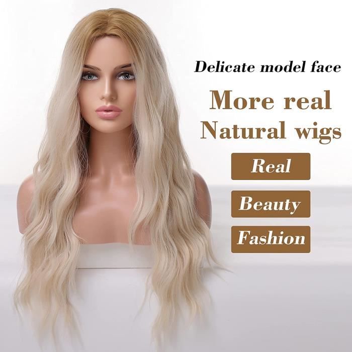 Perruque Synthétique Longue Blonde Foncée, Bouclée (65 Cm) - Inclut 4 Bonnets - Neuf Sans étiquettes