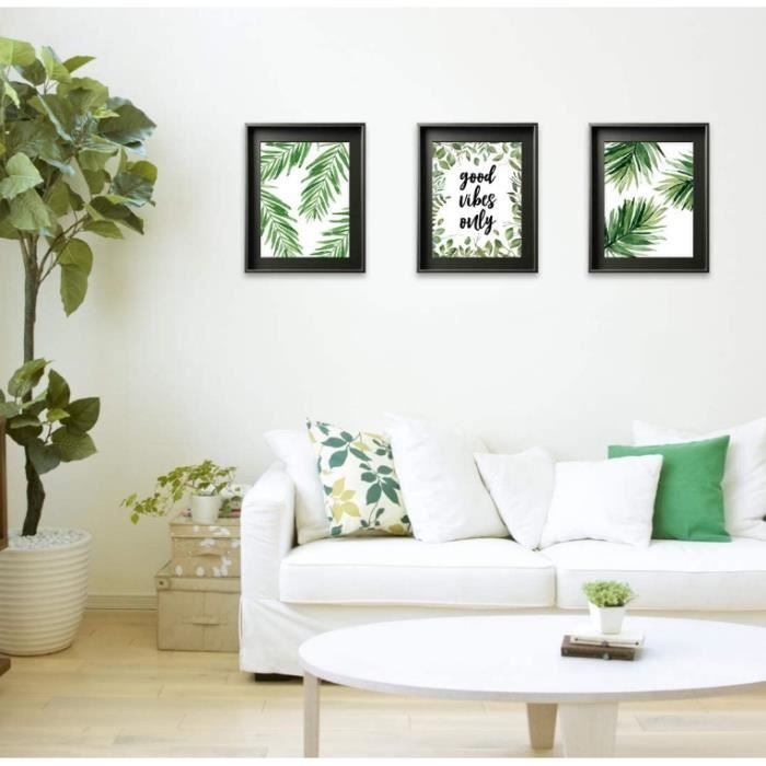 Toile Peinture Plantes Vertes Aesthetic – Lot 3 Tableaux Modernes 60x80cm Sans Cadre, Déco Murale Salon Chambre