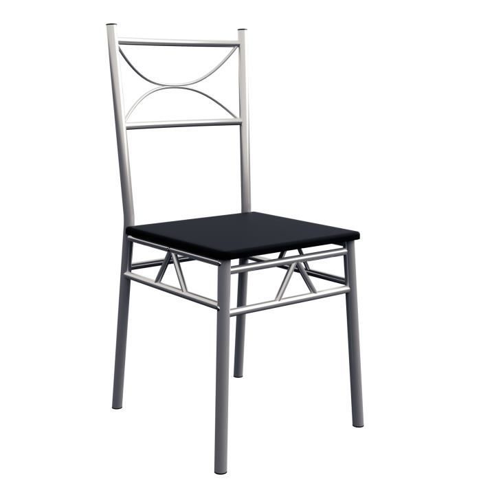 Ensemble Salle à Manger 5 Pièces LafeuR - Table Marbre Blanc 109x69x75cm + 4 Chaises - Cadre Noir - Pour Cuisine/salon