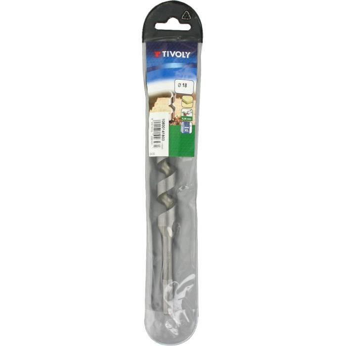 Foret Bois Spirale Unique Tivoly - Ø18mm, Longueur 450mm, Queue SDS+