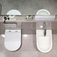 Bidet suspendu avec trou pour robinet et protection anti-débordement - Bidet mural en céramique - Douche hygiénique-2