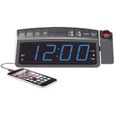 Radio-réveil FM avec projection de l'heure et prise USB pour recharge - AKAI-2