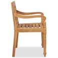 Chaises de jardin en bois de teck solide - VidaXL - Batavia - Marron - Couleur chaude - 2 personnes-2