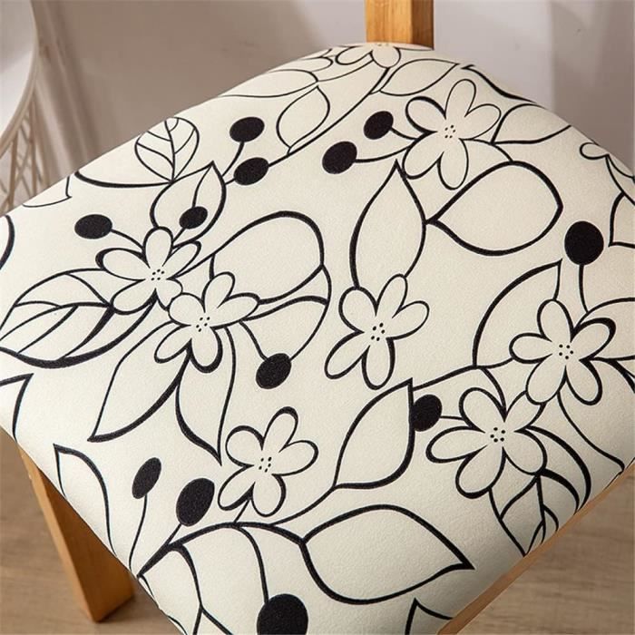 Housses De Siège De Chaise En Velours Stretch - Lot De 6 - Universel 36-48 Cm - Gris Clair - Lavable - Anti-Taches