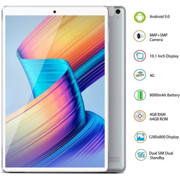 4G LTE Tablette Tactile 10.1”HD IPS-Android2