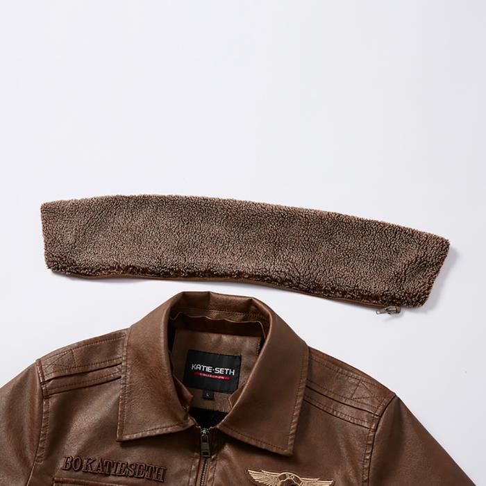 Blouson Homme Blouson Cuir Moto Noir Pour Homme,Aviateur Vintage D'hiver En Similicuir PU Veste Noir - Prêt-à-Porter Veste Homme Mi Saison