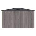 Garage en acier galvanisé effet bois gris 15,1 m² - NERON-3