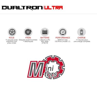 Minimotors Dualtron Ultra Patinette Trottinette électrique autonomie record  de 120 km vitesse 80 km/h - Cdiscount Auto