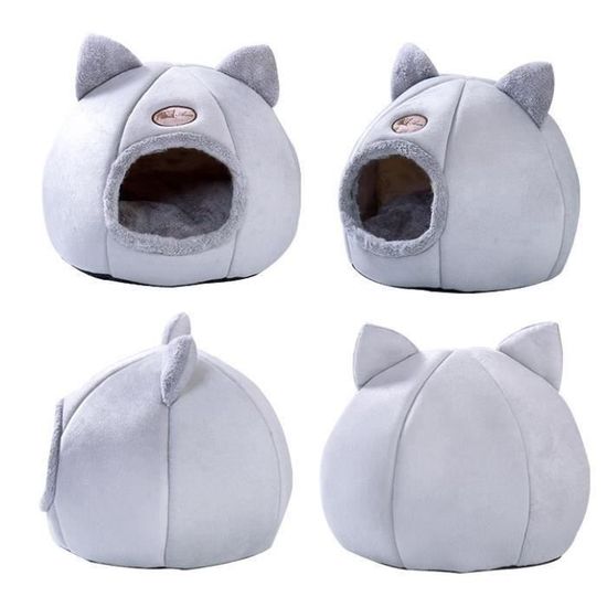Lit De Petit Niche Pour Chat Interieur Maison Pour Chat Semi Ferme Pliable Nid D Animal Chaud Chat Maison Cdiscount Animalerie