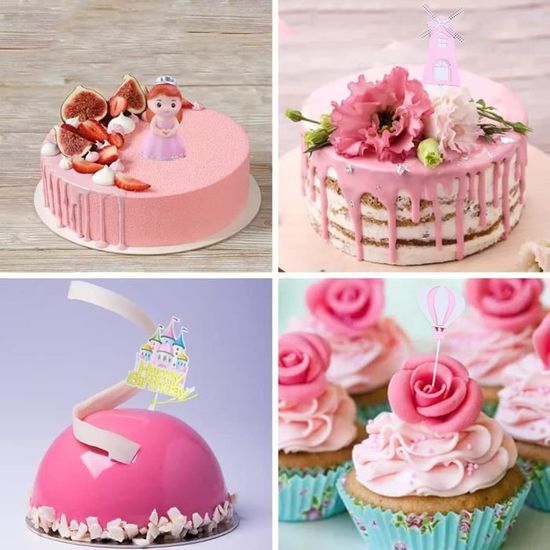 Gateau De Chateau De Princesse Decoration Gateau Anniversaire Fille Cupcake Topper Decoration De Gateau Pour Garon Fille P 874 Cdiscount Maison